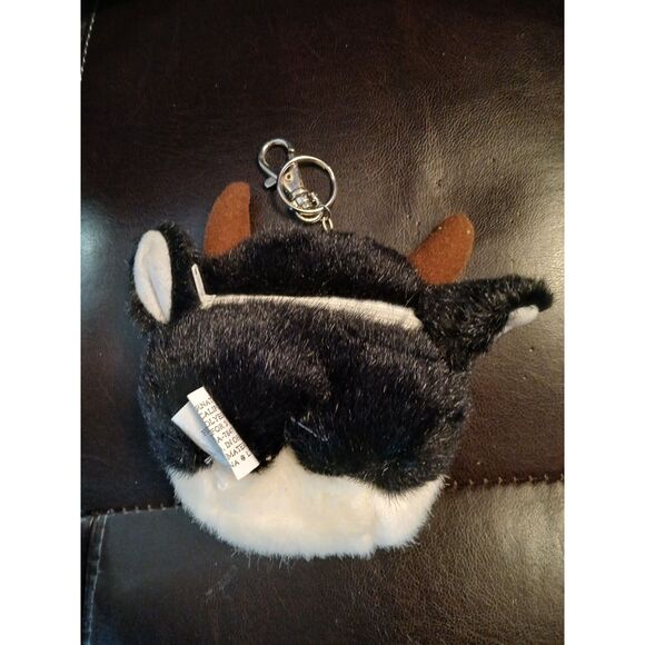 Plush COW Face Coin Purse Key Chain For Collector or Cow Lovers - Picture 5 of 5